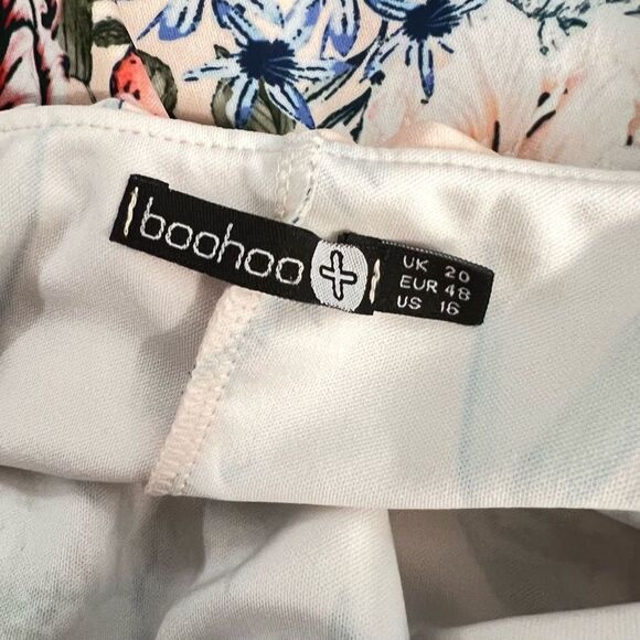 🔥5 for $25 sale🔥Boohoo Plus Off The Shoulder Floral Flounce Dress Pink Size 16 - Picture 7 of 8